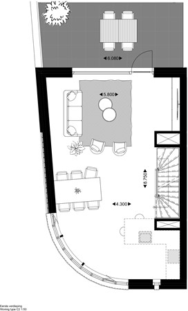 Floorplan - Rozenstraat Construction number C.002, 5014 AJ Tilburg